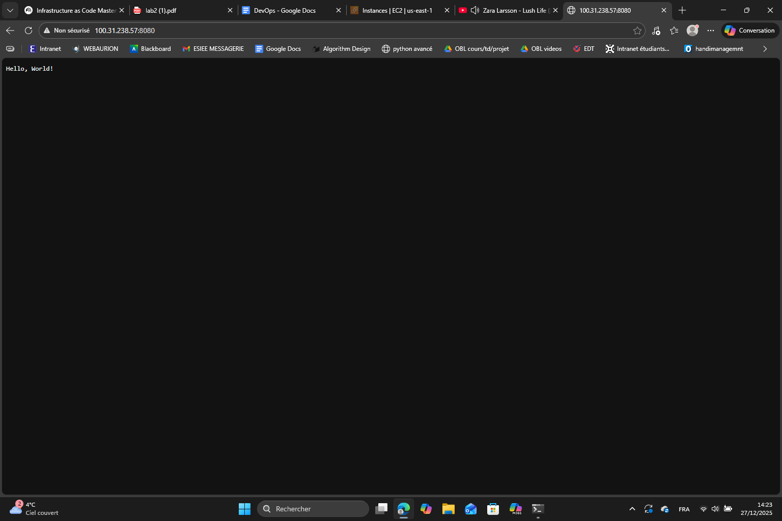 App output from module