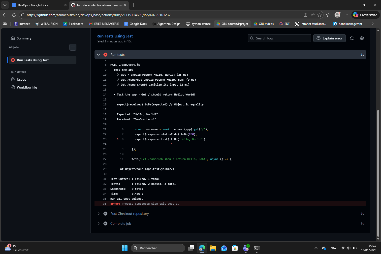 CI workflow result 4
