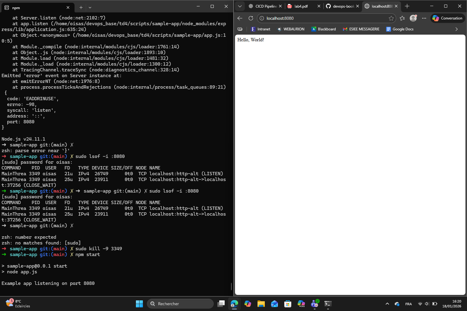 App running with Express