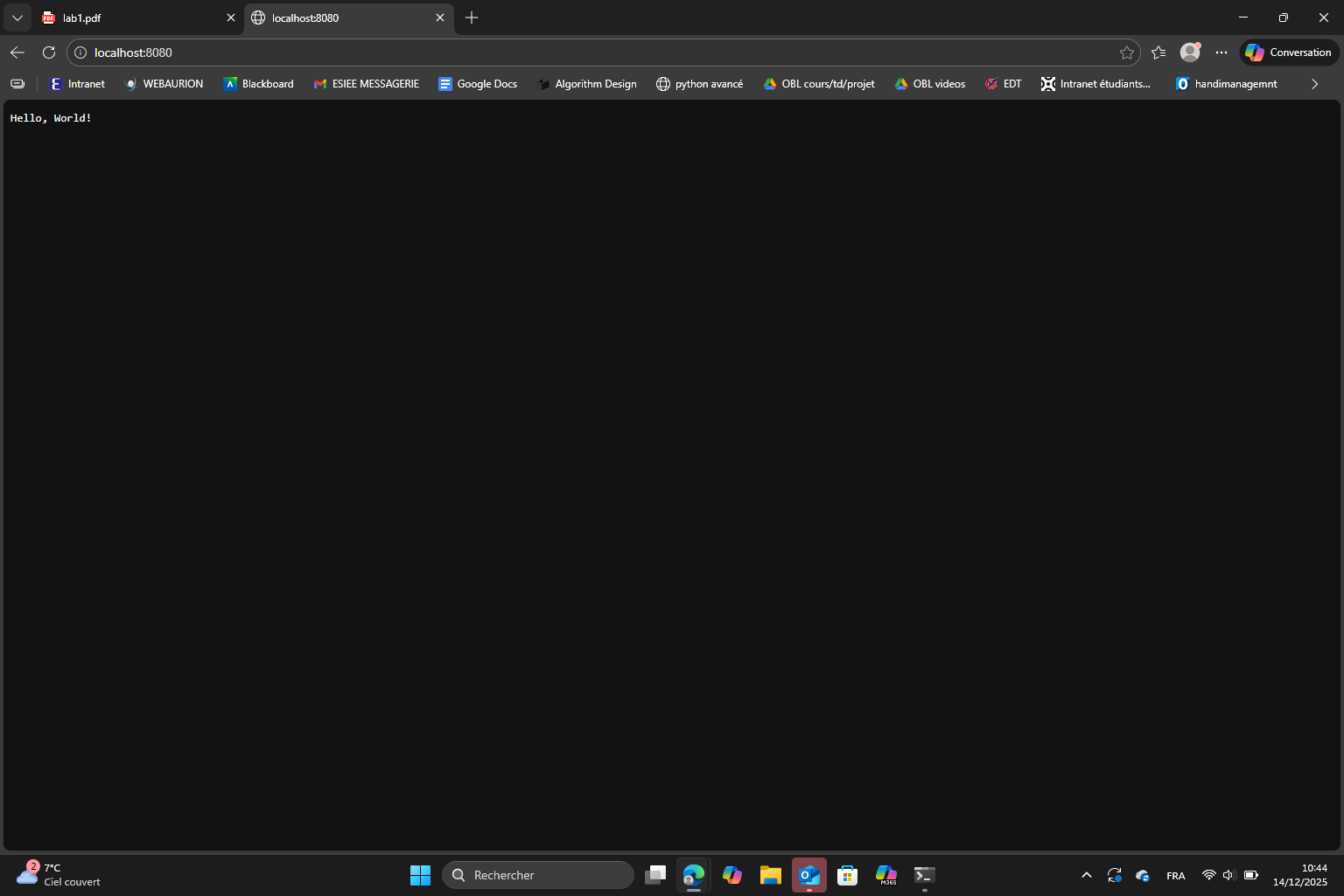 Hello World in browser
