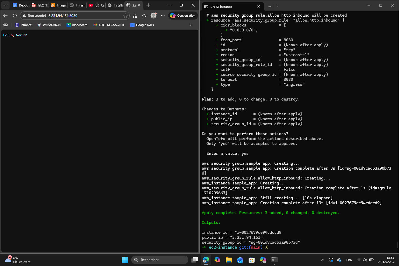App running after re-apply