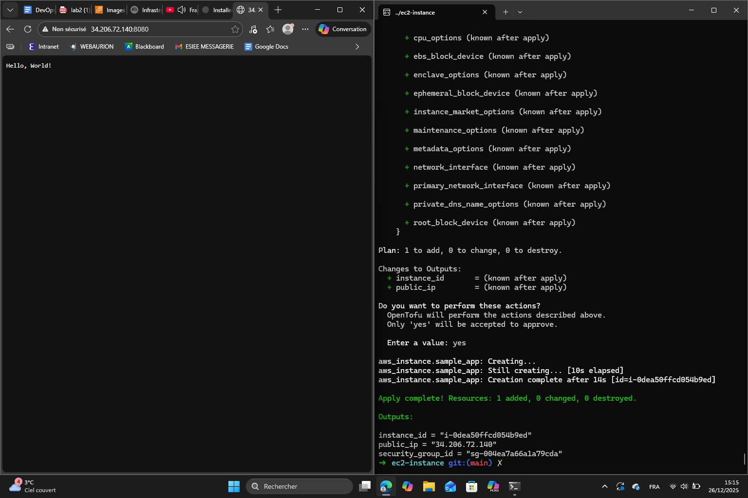 App running via OpenTofu