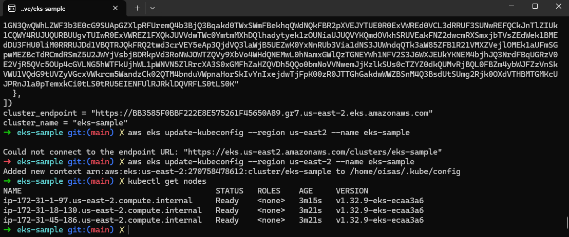 EKS cluster deployed